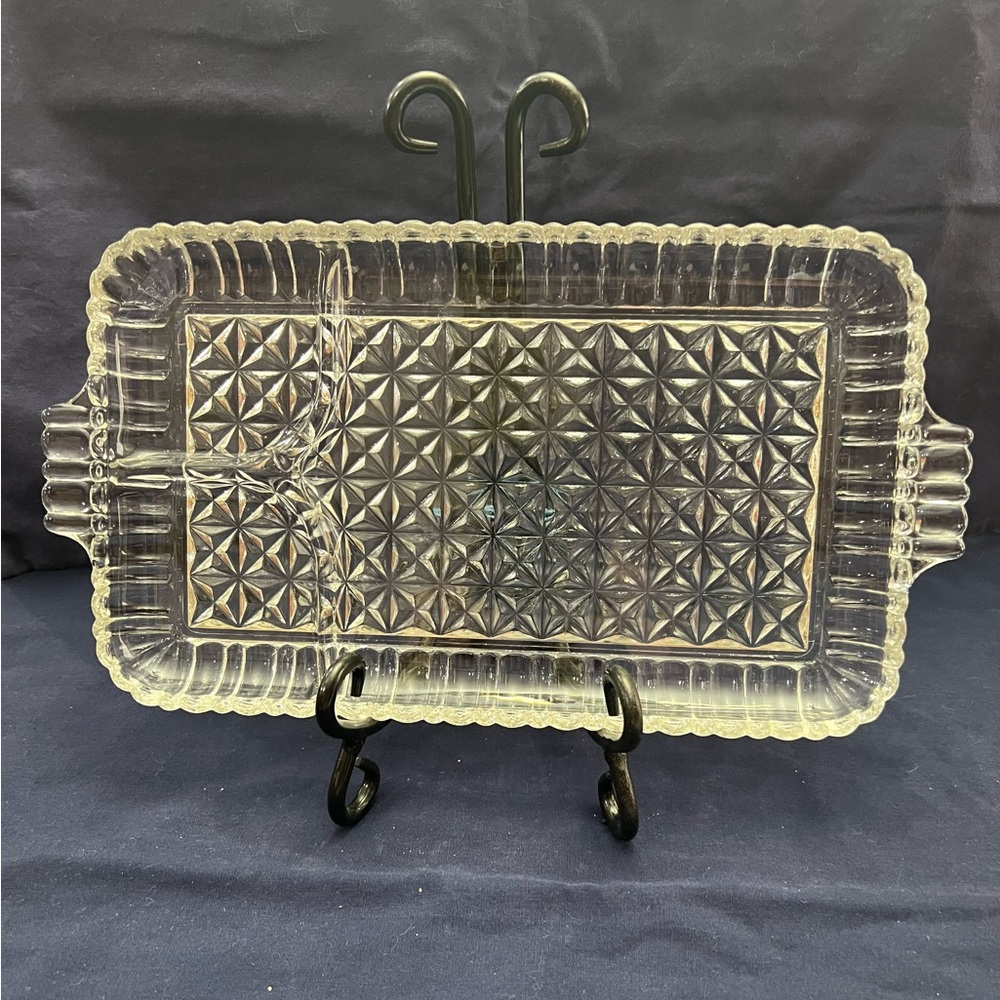 1950’s Anchor Hocking Vintage Arlington Crystal Snack, Sip, and Smoke Plates
